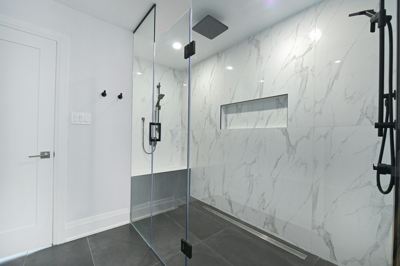 Modern bathroom with clean tile finishes
